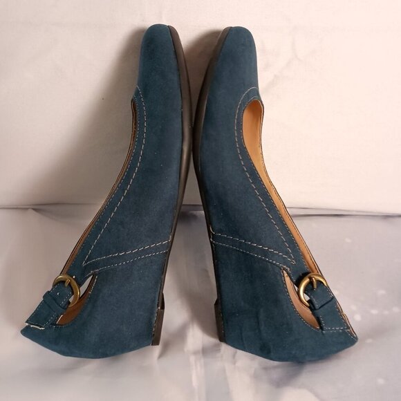 Naturalizer N5 Comfort Nevis Wedge Shoes Women’s 7.5W Faux Suede Taupe - Picture 2 of 8